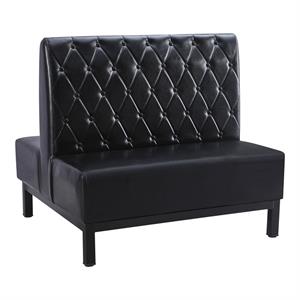 47"L x 44"H Black Double Vinyl Padded Metal Booth with Elevated Base