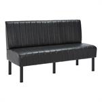 24"L x 36"H Corner Booth with Black Upholstered Seat, Vertical Channel Backrest - Image 3