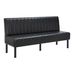 24"L x 36"H Corner Booth with Black Upholstered Seat, Vertical Channel Backrest - Image 4