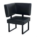 47"L x 37"H Modern Metal Single Booth with Black Upholstered Seat and Open Backrest - Image 2