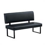 26"L x 37"H Indoor Metal Corner Booth with Black Vinyl Padded Seat and Back - Image 3
