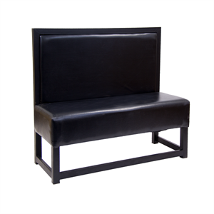 42"H Plain Back Single Metal Booth, Vinyl Padded Seat & Back