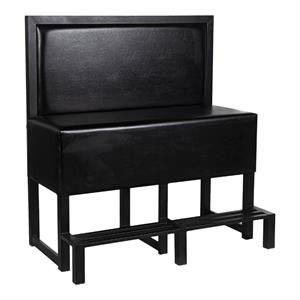 48"L  x 52"H, Black Bar-Height Single Booth with Vinyl Padded Seat and Back &  Metal Frame and  Footrest