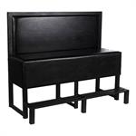 48"L x 52"H, Black Bar-Height Single Booth with Vinyl Padded Seat and Back & Metal Frame and Footrest - Image 4