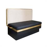 48"L x 42"H Vertical Channel Single Booth with Gold & Black Metal Frame and Two-Tone Vinyl Upholstery - Image 2