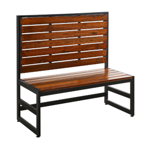 Metal Single Booth w/ Pinewood Slat Seat & Back, MBS-46-2
