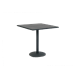 23.5" x 27.5" Indoor/ Outdoor Black Steel Table with Black Imitation Teak Slat Top - Image 2