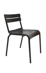 Black Armless Metal Outdoor Chair - Image 3