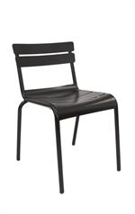Black Armless Metal Outdoor Chair - Image 2