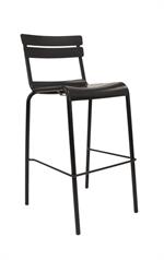 Black Armless Metal Outdoor Chair - Image 4