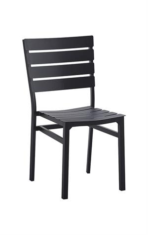 Ladder Back Metal Chair in Black Finish