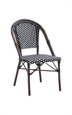 Bamboo Style Metal Chair with Neutral-Toned Poly Woven Seat & Back, Outdoor Use - Image 6