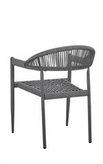 Patio Armchair with Dark Gray Metal Frame and Terylene Woven Seat & Back - Image 3