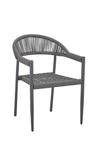 Patio Armchair with Dark Gray Metal Frame and Terylene Woven Seat & Back