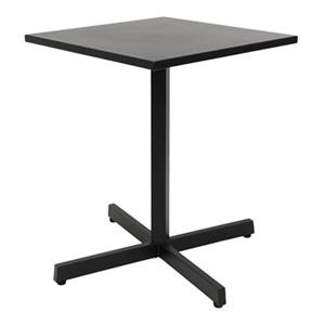 Patio 30" x 30" Black Metal Table with Square Top and X-Base for Outdoor Use