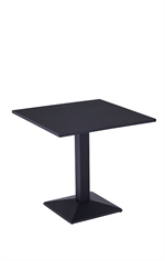 24"x 30" Indoor/ Outdoor Black Metal Table Set, Solid Top - Image 2