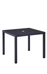 24"x 30" Indoor/ Outdoor Black Metal Table Set, Solid Top - Image 3