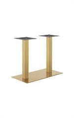 18''x 36'" Gold Finish Stainless Steel Bar Height Table Base for Indoor Use - Image 2