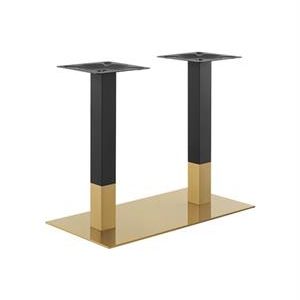 18''x 36" Gold and Black Finish Stainless Steel Table Bases for Indoor Use