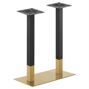 18''x 36''' Gold and Black Finish Stainless Steel Bar Height Table Bases for Indoor Use