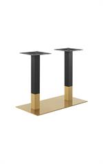 18''x 36''' Gold and Black Finish Stainless Steel Bar Height Table Bases for Indoor Use - Image 2