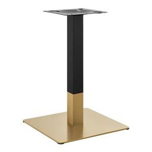 20''x 20'' Gold and Black Finish Stainless Steel Bar Height Table Bases for Indoor Use