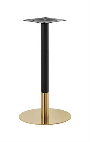 20" Round Gold and Black Finish Stainless Steel Bar Height Table Bar Height Bases for Indoor Use