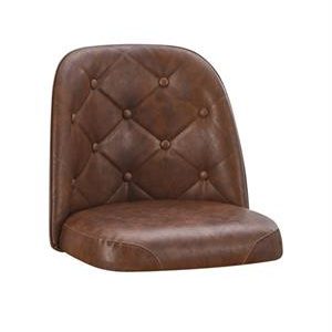 Brown Upholstered Bucket Seat with Tufted Back