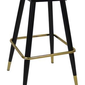 Black metal frame with gold footrest and feet