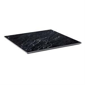 7/8" Black Sintered Stone Table Top with Smooth White Veining , Indoor/Outdoor Use