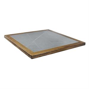 Sintered Stone Table Top with Ashwood Edge in walnut color, 1.5" Thick