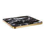 1 1/8" Soft Grey and Charcoal Veining Sintered Stone Table Top with Gold Stainless Steel Edge, Indoor/Outdoor Use - Image 7