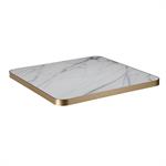 1 1/8" Sintered Stone Table Top in Light Taupe with Rose Gold Aluminum Alloy Edge, Indoor/Outdoor Use - Image 7