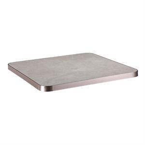 1 1/8"  Sintered Stone Table Top in Light Taupe with Rose Gold Aluminum Alloy Edge, Indoor/Outdoor Use