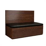 48"L x 42"H Single Booth with Black Vinyl Seat and Walnut Veneer Frame - Image 2