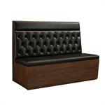 48"L x 42"H Single Booth with Black Diamond Tufted Back, Walnut Veneer Base, and Upholstered Seat - Image 2