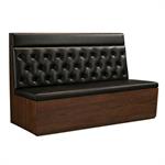 48"L x 42"H Single Booth with Black Diamond Tufted Back, Walnut Veneer Base, and Upholstered Seat - Image 3