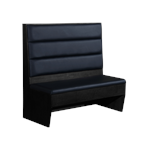 47"H Double Booth in Black Veneer Frame, Vinyl Padded Sear & Back - Image 2