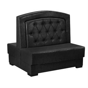 47"L x 44"H Double Wood Booth with Black Diamond Tufted Back and Upholstered Vinyl Seat