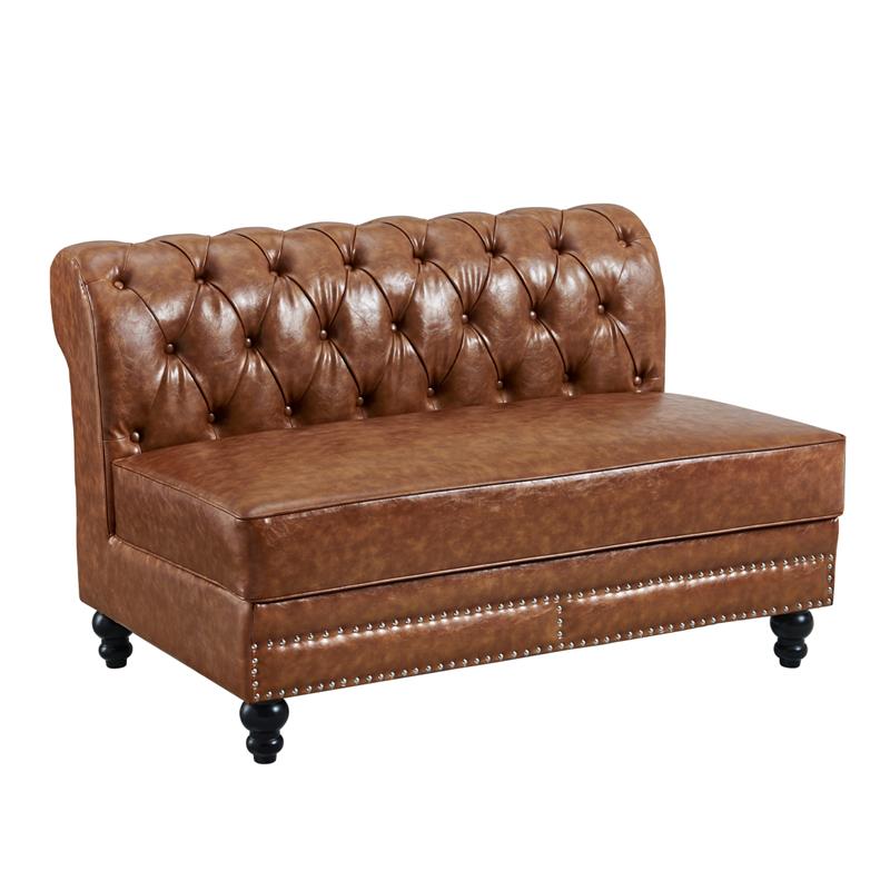 48″L x 31″H Indoor Brown Upholstered Single Booth