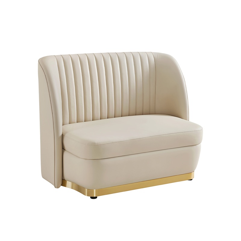 48″L x 36″H Wood-Framed Single Booth with Cream Vinyl