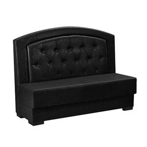 60"L x 44"H Single Wood Booth with Black Diamond Tufted Back and Upholstered Vinyl Seat
