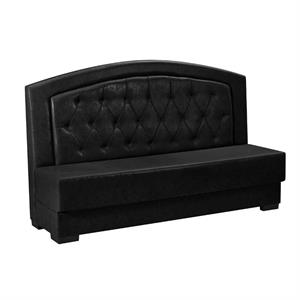 72"L x 44"H Single Wood Booth with Black Diamond Tufted Back and Upholstered Vinyl Seat