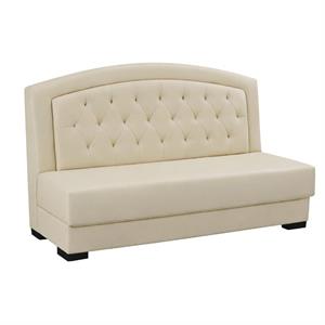 72"L x 44"H Single Wood Booth with Cream Diamond Tufted Back and Upholstered Vinyl Seat