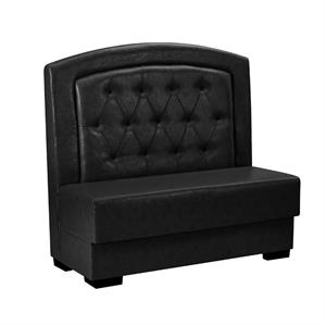 47"L x 44"H Single Wood Booth with Black Diamond Tufted Back and Upholstered Vinyl Seat