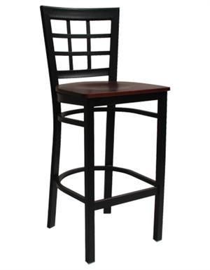 Window Back Metal Barstool
