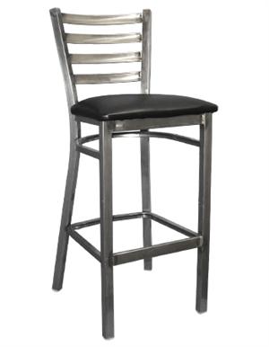 Clear Coated Ladder Back Metal Barstool
