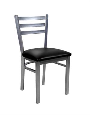 Grey Finish 3 Slat Ladder Back Metal Chair