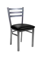Grey Finish 3 Slat Ladder Back Metal Barstool - Image 4