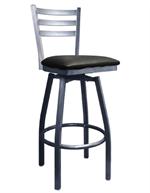 Grey Finish 3 Slat Ladder Back Metal Barstool - Image 5